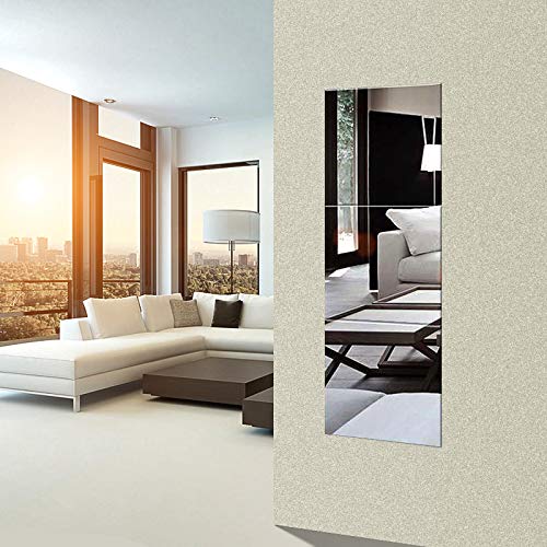 EDGEWOOD Parkwood Wall Mirrors Flexible Real Glass Flat Frameless 3-Piece Set, 16x16 Inches