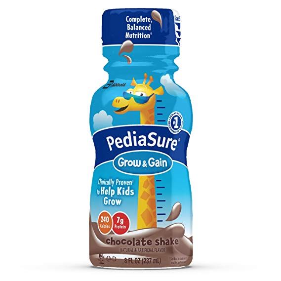 PediaSure Grow & Gain Nutrition Shake For Kids, Chocolate, 8 fl oz (Pack of 24)