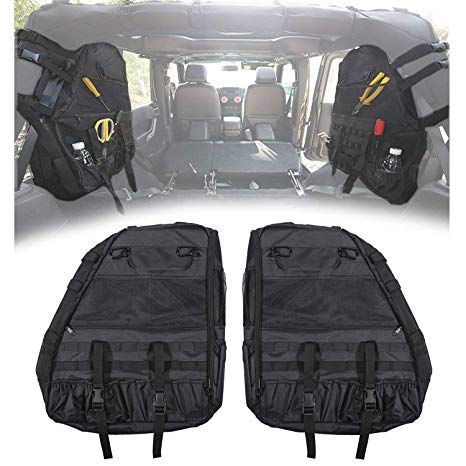 Roll Bar Storage Bag Cage with Multi-Pockets & Organizers & Cargo Bag Tool Kits for Jeep Wrangler JL 2018
