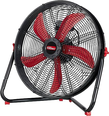 Hyper Tough Sealed Motor Drum Fan with Wall Mount 3-Speed Metal Construction Pivoting Head 20-Inches, Great for Office and Home SFDE-500B3-1 (Renewed)