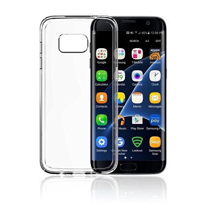 Guoer Galaxy S7 Case Transparent Crystal Clear Premium Protective Hard PC Back Flexible TPU Bumper for Samsung Galaxy S7