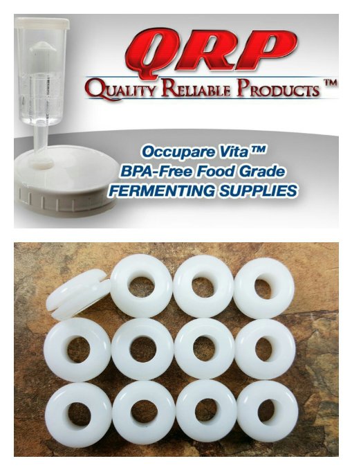 12 QRP GROMMETS BPA-FREE FOOD GRADE WHITE SILICONE for Fermenting with Airlocks Bulk Quantities Available