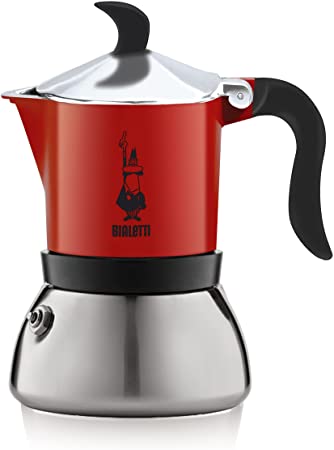 Bialetti Fiammetta Moka Stovetop Espresso (Red, 3 Cups Induction)