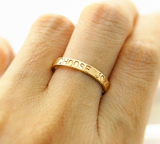 Bar Band Ring Personalized in 925 Sterling Silver, 14K Rose Gold Fill or 14K Rose Gold Filled Dainty Hand Stamped Name Stackable Ring about 3mm wide