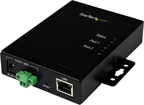 StarTech.com 2 Port Serial-to-IP Ethernet Device Server - RS232 - Metal and Mountable - Serial Device Server - RS232 Serial-Over-IP (NETRS2322P)