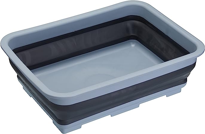 Master Class Smart Space Plastic Collapsible Washing-Up Bowl/Portable Sink, 7 litres (1.5 Gallons) - Black/Grey