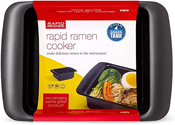 Rapid Ramen Cooker - Microwave Ramen in 3 Minutes - BPA Free and Dishwasher Safe - Black