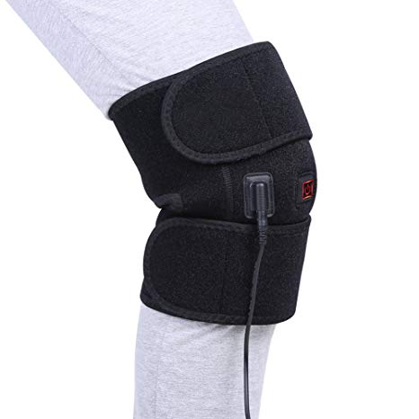 Knee Heating Pad Thermal Heat Therapy Wrap Hot Compress for Cramps Arthritis Pain Relief Injury Recovery 1 Button Control 3 Heat-settings with 6.6ft Power Cord, Washable, Fits Women Men