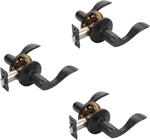 Dynasty Hardware HER-82-12P Heritage Lever Passage Set, Aged Oil Rubbed Bronze, Contractor Pack (3 Pack)
