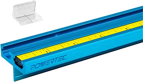 POWERTEC 71131V Aluminum Double T-Track Fence Cap Kit, Right to Left Adhesive Tape Measure and Plastic Insert, 1 Set