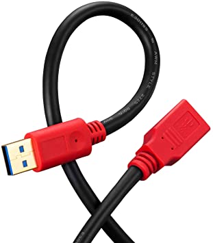 USB 3.0 Extension Cable 20 Feet, Uperatre 20ft Heavy-Duty USB 3.0 Type A Male to Female Extension Cord for Printer,Playstation, Xbox, USB Flash Drive, Card Reader, Hard Drive, Keyboard, Camera (Red)