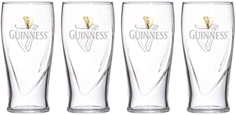 Guinness 20Oz Gravity Pint Glasses Sets (4 Pack)
