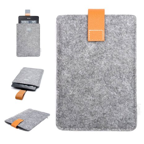 Inateck Kindle Paperwhite Case Cover Felt Sleeve for Amazon All-New Kindle Paperwhite 2015 300 PPI 3rd Gen 2014 2013 2012 and Kindle Fire HD 6 Grey