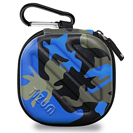 TIZUM Earphone Carrying Case - Multi Purpose Pocket Storage Travel Organizer for Headphone, Pen Drives, Memory Card, Cable (Camouflage Blue)