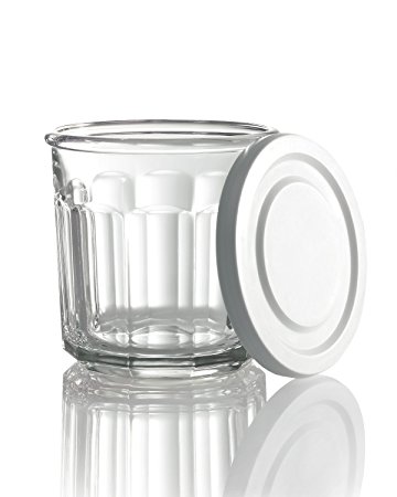 Luminarc Arc International Working Storage Jar/DOF Glass with White Lid (Set of 4), 14 oz, Clear