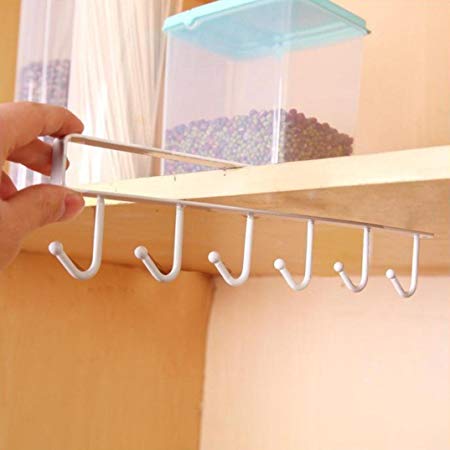 Kitchen Storage Rack Cupboard Hanging Hook Hanger Chest Storage Organizer Holder (White) by MERRY BIRD