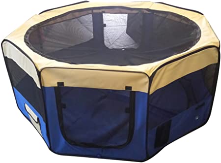 Cool Runners 60 by 60 by 30-Inch Indoor/Outdoor Portable Soft Side Pet Play Pen/Kennel for Dogs or Cats, Large