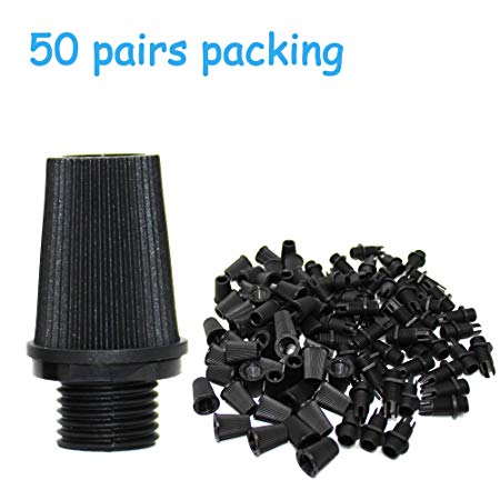 CW-Mart Light Wire Strain Reliefs 50 Pairs Black, Cord Grips, Cable Glands for Pendant Ceiling Lighting Fixture