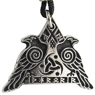Valknut Raven Warrior Pendant Valkyrie Odin's Huginn and Muninn Crow Jewelry