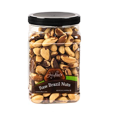 Jaybee's Whole Raw Brazil Nuts - Unsalted - Great for Daily Snack, Brazilian Nuts Used for Baking and Cooking Kosher Certified (32 Ounces)