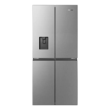 Hisense 507 L Inverter Frost-Free Multi-Door Refrigerator with Water Dispenser (RQ507N4SSVW, Silver Stainless Steel Finish)