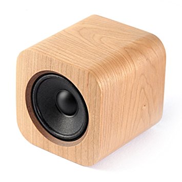 Sugr Cube Minimalist Speaker Elegant Design and Accurate Sound Bluetooth 4.0 Compatible with iPhone, iPad, Samsung and Charge with USB (Vintage Cherry Wood)
