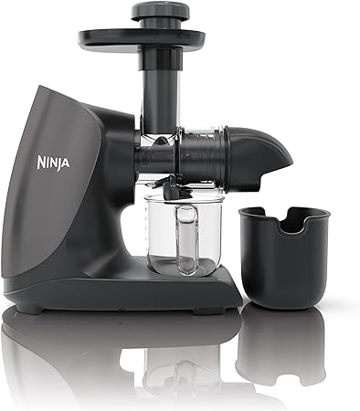 Ninja JC101C, Cold Press Juicer Pro, Compact Powerful Slow Juicer With Total Pulp Control and Easy Clean, Graphite (Canadian Version) Black 16oz