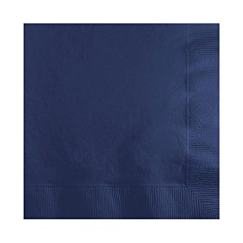 Solid Navy Beverage Napkins 50pk