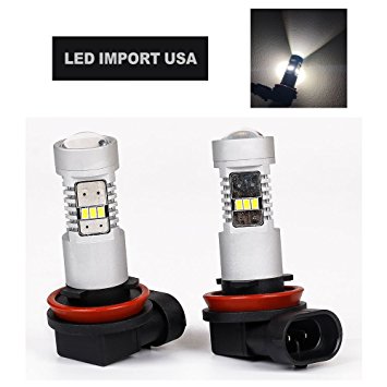 led import usa Extremely Bright SMD-3020 Chipsets H8 H11 LED Bulbs with Projector for DRL or Fog Lights, Xenon White