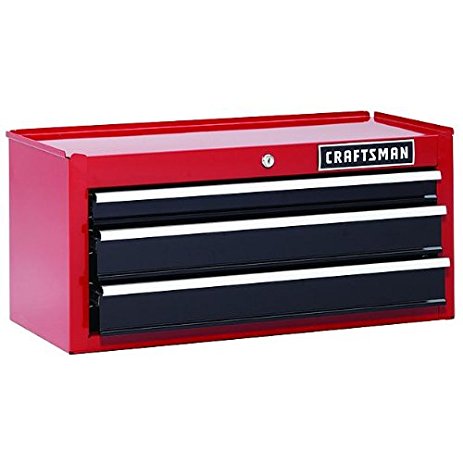 Craftsman 26 In. 3-drawer Chest Heavy-duty Ball Bearing Middle Chest -Red Tool Box Backed By 6-year Limited Warranty