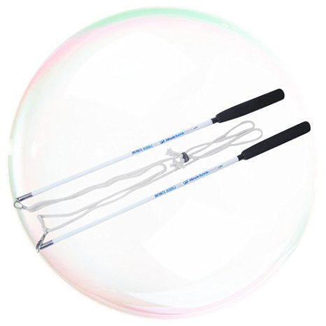 1ST EVER EXTENDABLE Infinite Bubble Rod Wands Set SUPER STRONG FIBERGLASS (NOT PLASTIC) - AMAZE EVERYONE with SUPER GIANT Bubbles GUARANTEED - FREE Velcro Storage Pouch
