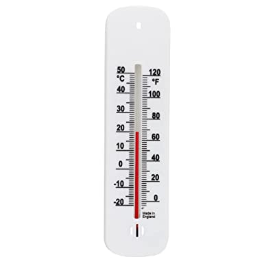 Accurate Room Thermometer Indoor and Outdoor to Measure Room Temperature in the Home Office Garden or Greenhouse - Easy to Hang and Read Accurate Wall Thermometer (Black)