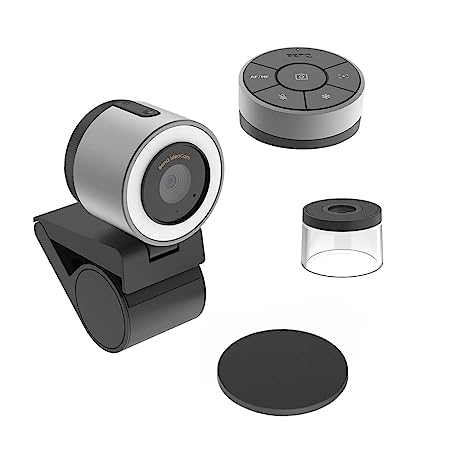 BenQ ideaCam S1 PRO, USB Webcam with Remote Control, Near 4K Resolution, 15x Macro Lens, Dual Mode, Ring Light, Noise Reduction Microphone, Privacy Cover for Desktop