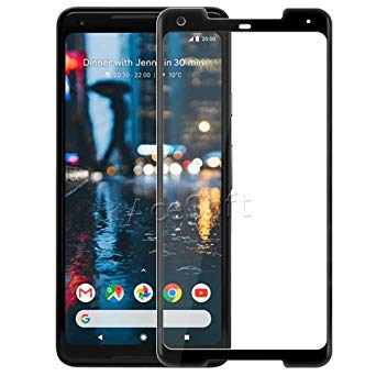 High Responsivity Anti-Shatter Shockproof Curved 3D Tempered Glass Screen Protector Guard Shield Saver Armor Cover for Google Pixel 2 XL Verizon Phone