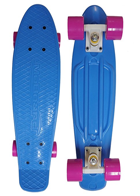 MoBoard Graphic Complete Skateboard | Pro / Beginner | 22 inch Vintage Style with Interchangeable Wheels
