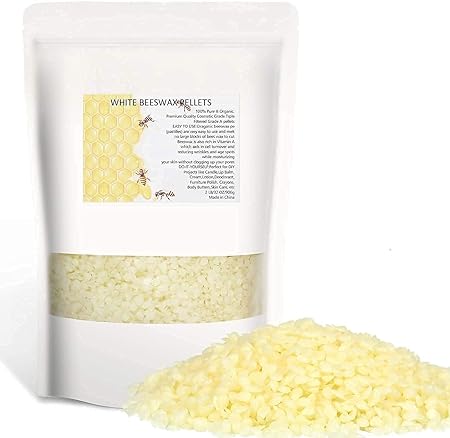 5-LB Pure White Beeswax Pellets, Triple Filtered Organic Bees Wax for Candle Making,Skin, Face, Body, Hair Care, DIY Creams, Lotions, Lip Balm, Canning, and Soap Making Supplies