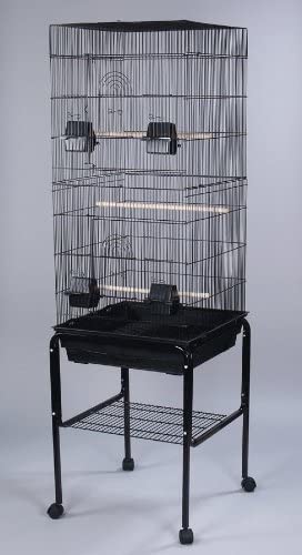 Mcage Large Canary Parakeet Cockatiel Lovebird Finch Bird Cage with Stand -18"x14"x55"
