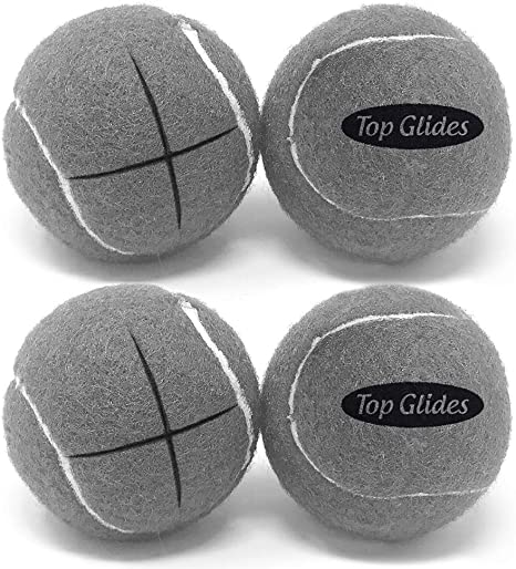 Top Glides Precut Walker Tennis Ball Glides - Gray - 2 Pairs