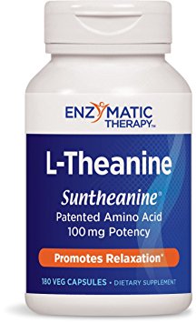 Enzymatic Therapy L-Theanine Vegetarian Capsules, 180 Count