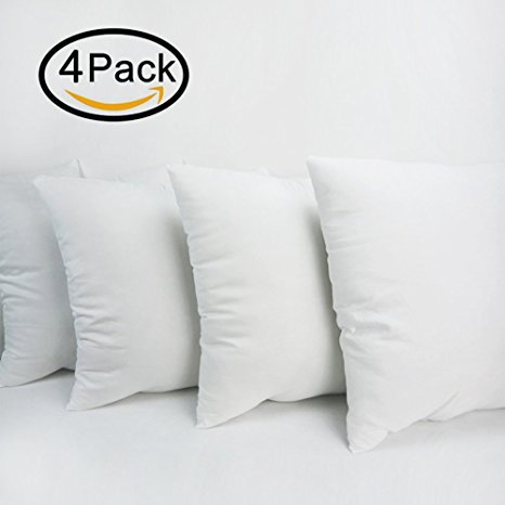 4 Packs Hippih Square Pillow Insert ,16 x 16 Inch