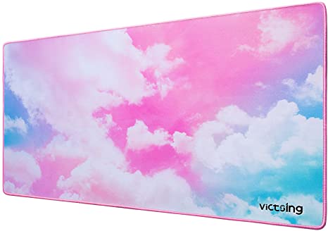 VicTsing [30% Larger] Extended Gaming Mouse Pad with Stitched Edges, Long XXL Mousepad (31.5x15.7In), Desk Pad Keyboard Mat, Non-Slip Base, Water-Resistant, for Work & Gaming, Office & Home