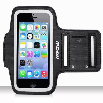 iPhone 5/5s Armband, Mpow Sweatproof Waterproof Sport Running & Exercise Armband Case With Key Holder For iPhone SE 5 5S 5C iPod Touch 5