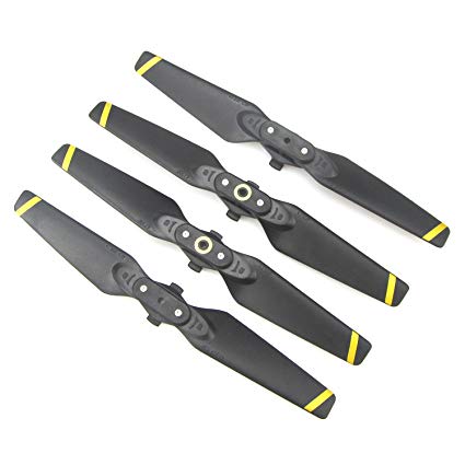 RC GearPro Release Colored 4 Pieces Foldable CW CCW Propeller Compatible for DJI Spark Drone Foldable Blades Props Kit (Yellow)