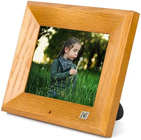 KODAK Wood Digital Picture Frame 8 inch 8GB Memory with Remote Control High Resolution Digital Photo Frame