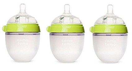 Comotomo Natural Feel Baby Bottle 3 Pack (Green, 5ozx3)