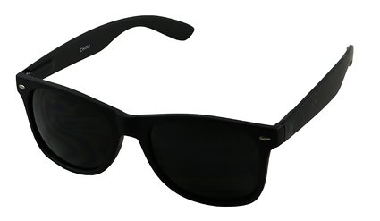Basik Eyewear - Super Dark Black Lens Springe Hinge Vintage Retro Wayfarer Sunglasses