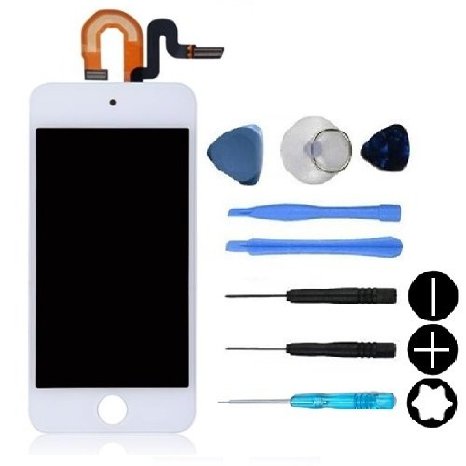 Front LCD Touch Screen Digitizer Assembly for iPod touch 5th Gen (White Color)