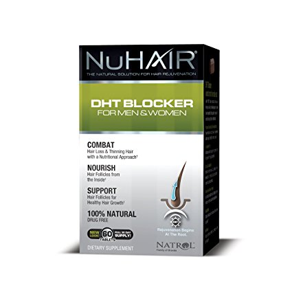 Nu Hair DHT Blocker Hair Regrowth Support Formula Tablets, 60 Count Bottle