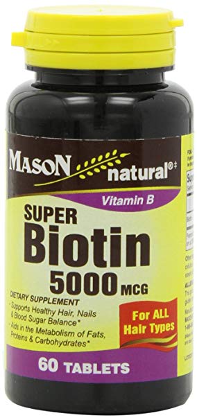 Mason Natural Super Biotin 5000 Mcg, 60 Tablets