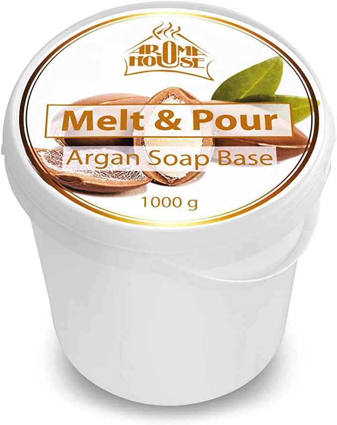 Crystal Argan Soap Base - 1000g - Melt and Pour Soap Base - Argan Oil Soap Base - Glycerin Base Soap - Moisturizing Soap - Glycerin Soap Base for Soap Making